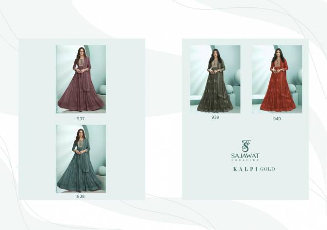 KALPI GOLD Heavy Wedding Wear Long Anarkali Readymade Suit Collection